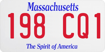 MA license plate 198CQ1