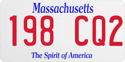 MA license plate 198CQ2