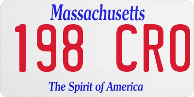 MA license plate 198CR0