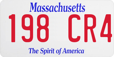 MA license plate 198CR4