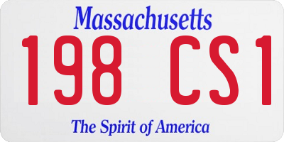 MA license plate 198CS1