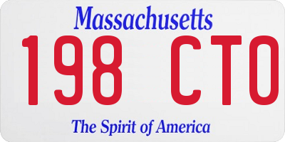 MA license plate 198CT0