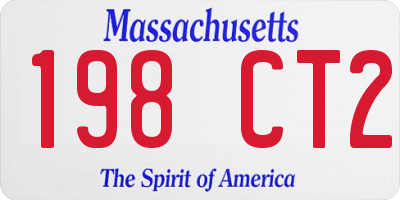 MA license plate 198CT2