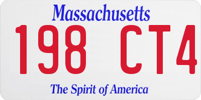 MA license plate 198CT4