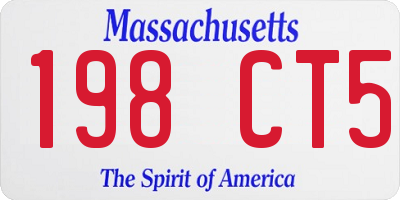 MA license plate 198CT5