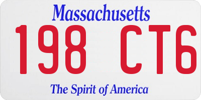MA license plate 198CT6