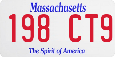MA license plate 198CT9
