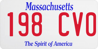 MA license plate 198CV0