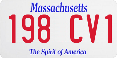 MA license plate 198CV1