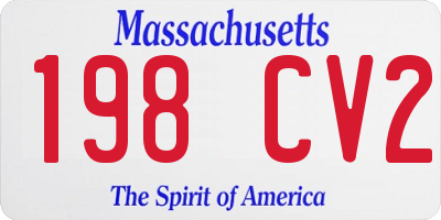 MA license plate 198CV2
