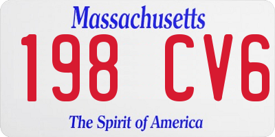MA license plate 198CV6