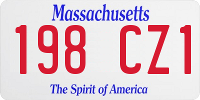 MA license plate 198CZ1