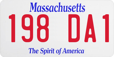 MA license plate 198DA1