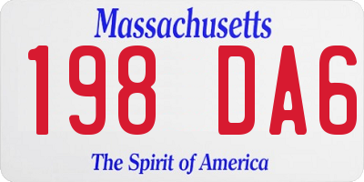 MA license plate 198DA6