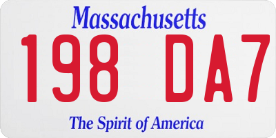 MA license plate 198DA7
