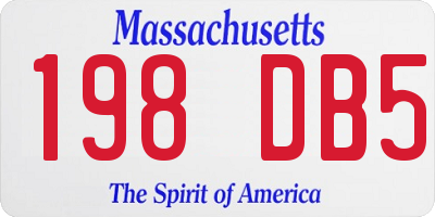 MA license plate 198DB5