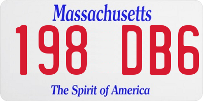 MA license plate 198DB6