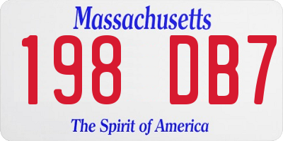 MA license plate 198DB7