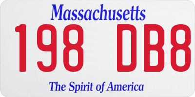 MA license plate 198DB8