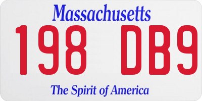 MA license plate 198DB9