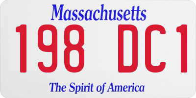 MA license plate 198DC1