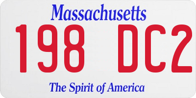 MA license plate 198DC2