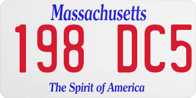 MA license plate 198DC5