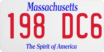 MA license plate 198DC6