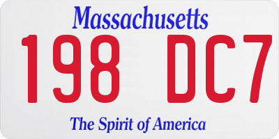 MA license plate 198DC7