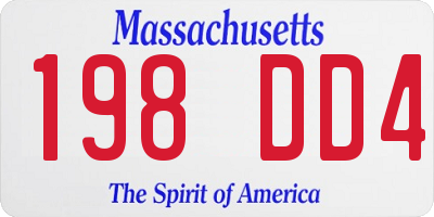 MA license plate 198DD4