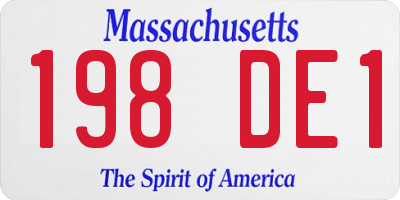 MA license plate 198DE1