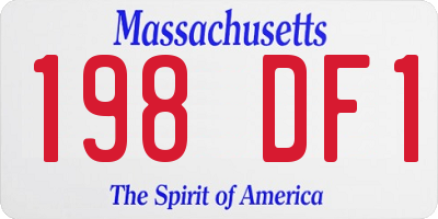 MA license plate 198DF1