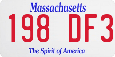 MA license plate 198DF3