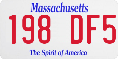 MA license plate 198DF5
