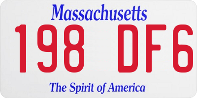 MA license plate 198DF6