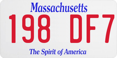 MA license plate 198DF7