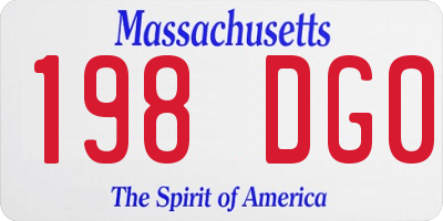 MA license plate 198DG0