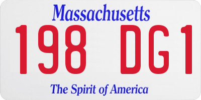 MA license plate 198DG1