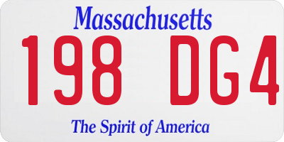 MA license plate 198DG4