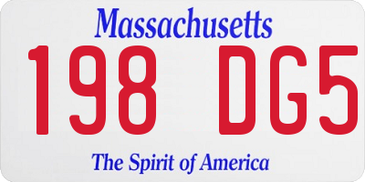 MA license plate 198DG5