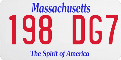 MA license plate 198DG7