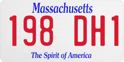 MA license plate 198DH1