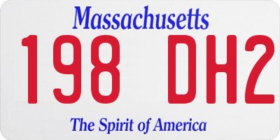 MA license plate 198DH2
