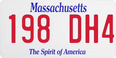 MA license plate 198DH4
