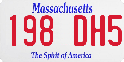 MA license plate 198DH5