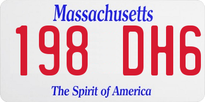 MA license plate 198DH6