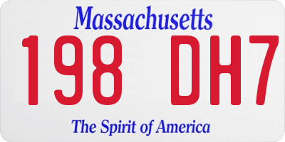 MA license plate 198DH7