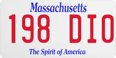 MA license plate 198DI0