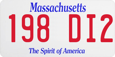 MA license plate 198DI2