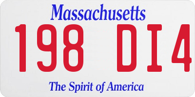MA license plate 198DI4